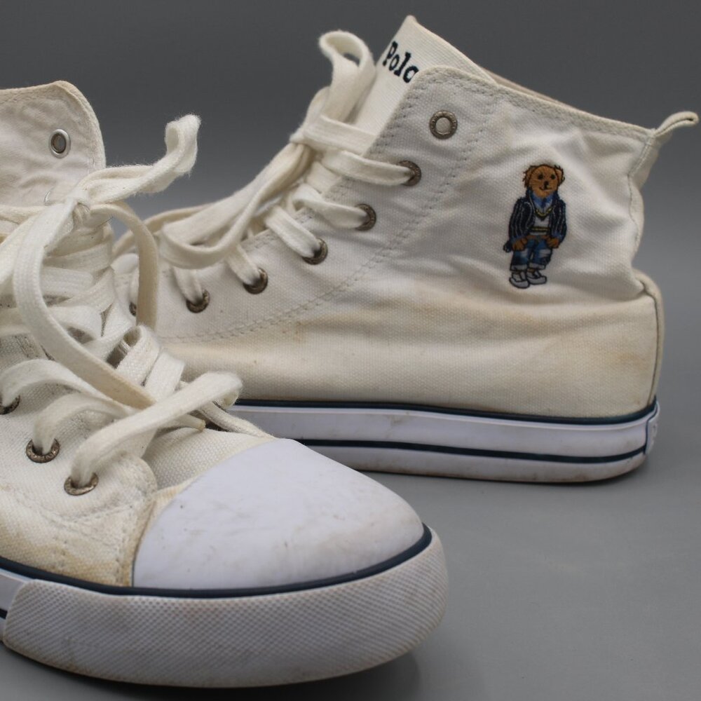 Polo Bear Ralph Lauren High Top Sneakers 6.5 Men Hamptyn HI II Canvas Shoes